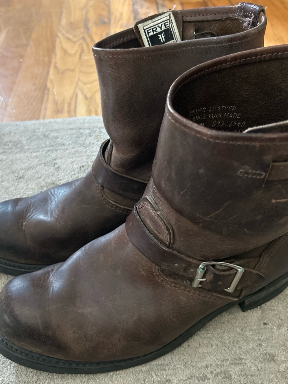 Frye Brown Leather Harness Engineer Boots - Picture 5 of 9